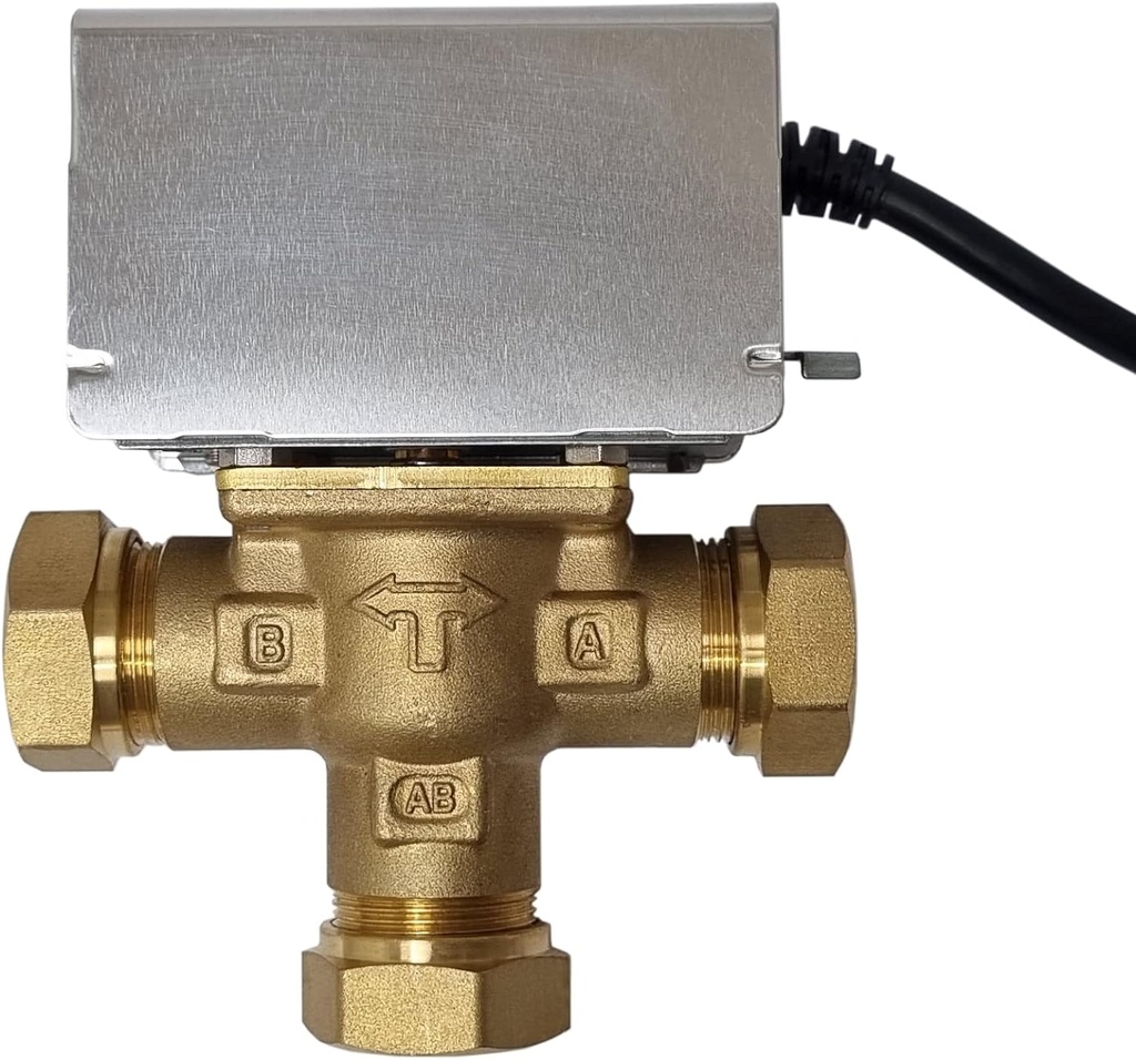 3 Port 22mm Mid Position Motorised Valve 230v