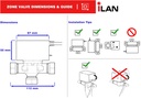 3 Port 22mm Mid Position Motorised Valve 230v