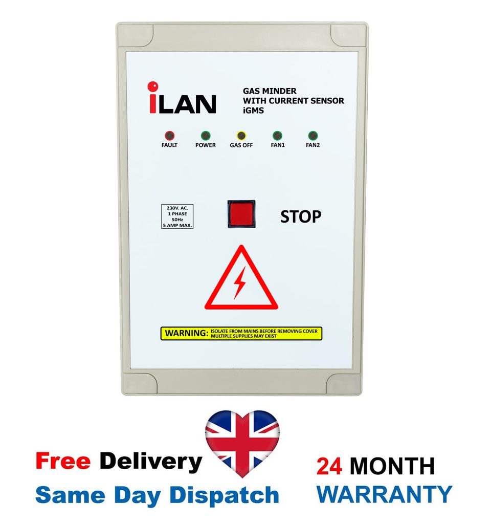 iLAN Gas Interlock System Kit with Built-in Fan Current Sensors & 1" Gas Solenoid Valve